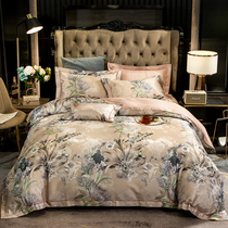 New European-style American big flower four seasons A version jacquard B cotton skin-friendly kit four-piece