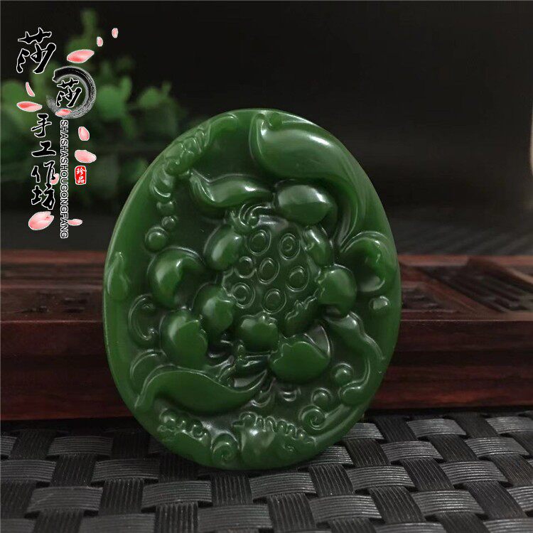 High imitation jade flower open rich and expensive pendant pendant pendant male and female jade lotus jade pendant pendants lotus flowers Ruyi Yupei