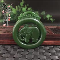 High imitation jade hollowed-out elephant Ruyi pendant pendant car hanging accessories Accessories Handmade DIY classical Yupei props