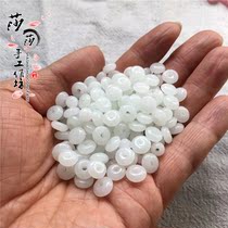 Imitation jade material loose bead handmade ornament DIY woven Ping An buttoned bracelet Ancient Wind Hair Brokenness Necklace Pendant Pendant Pendant