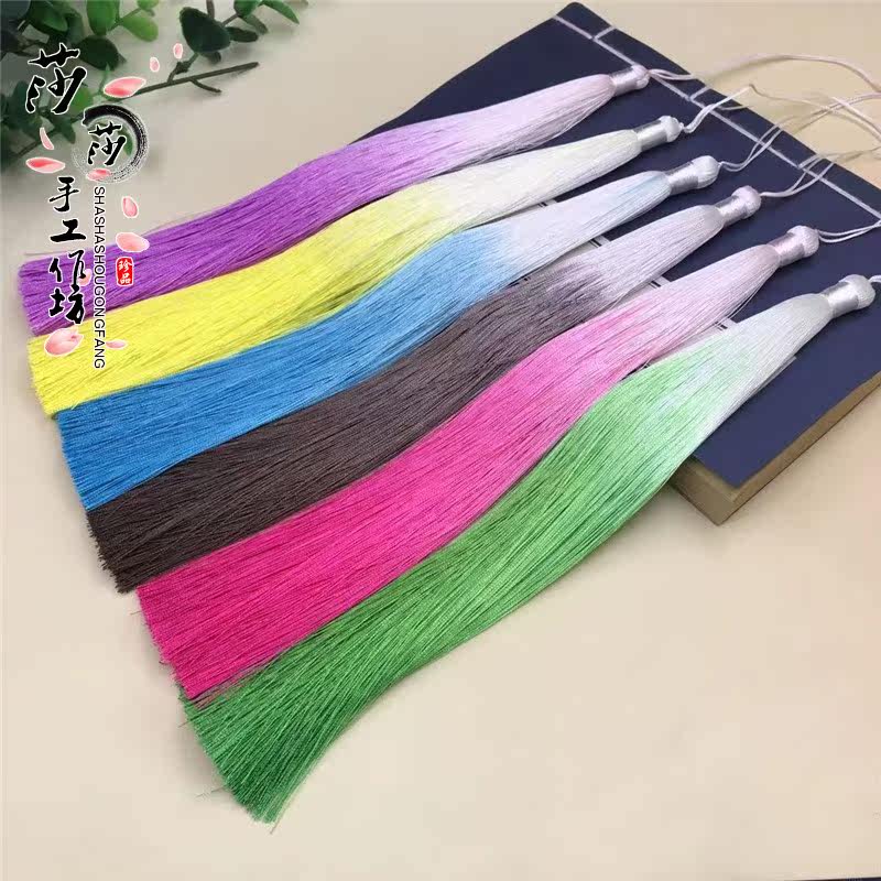 Ancient Wind Gradual Layer Flow Susciuzi 25cm Ice Silk Anti Crease DIY Handmade Material Hanfu Hair With Qipao Long Hanging Ears