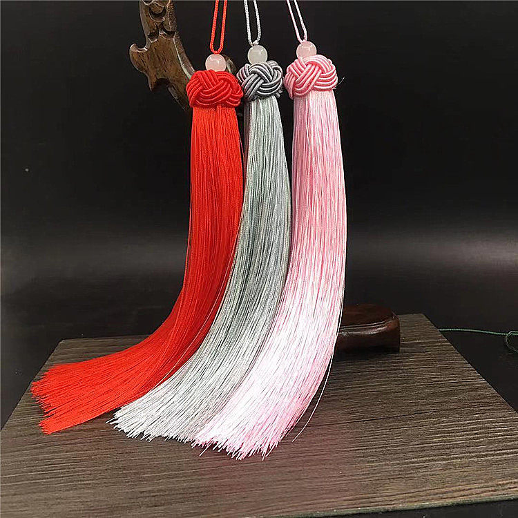 Tassel ear DIY Chinese knot accessories pineapple hat silk rayon car pendant jade Buddha beads ancient style hanging ear