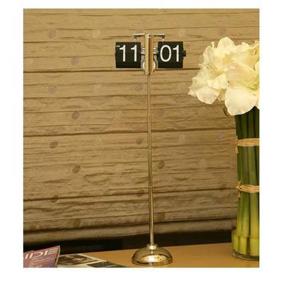 Page Turning Clock Single Foot Stainless Steel Adjustable Desk Clock Desk Clock Mechanical Clock Mute Creative Gift