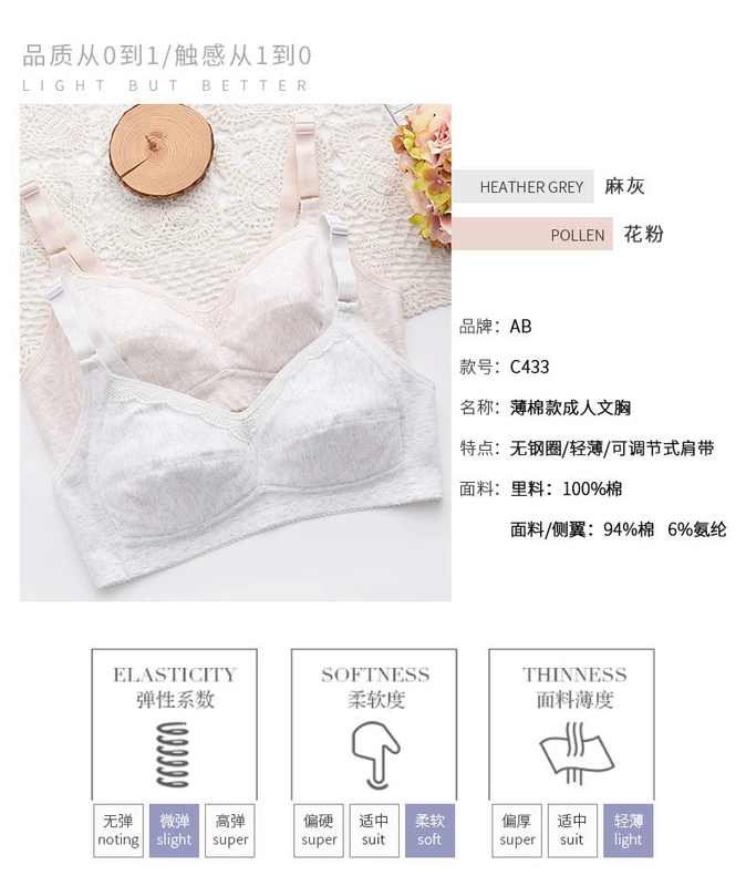 Ab đồ lót trung niên không có vòng thép kích thước lớn full cup ống top phần cotton áo ngực mẹ đồ lót - Áo ngực không dây