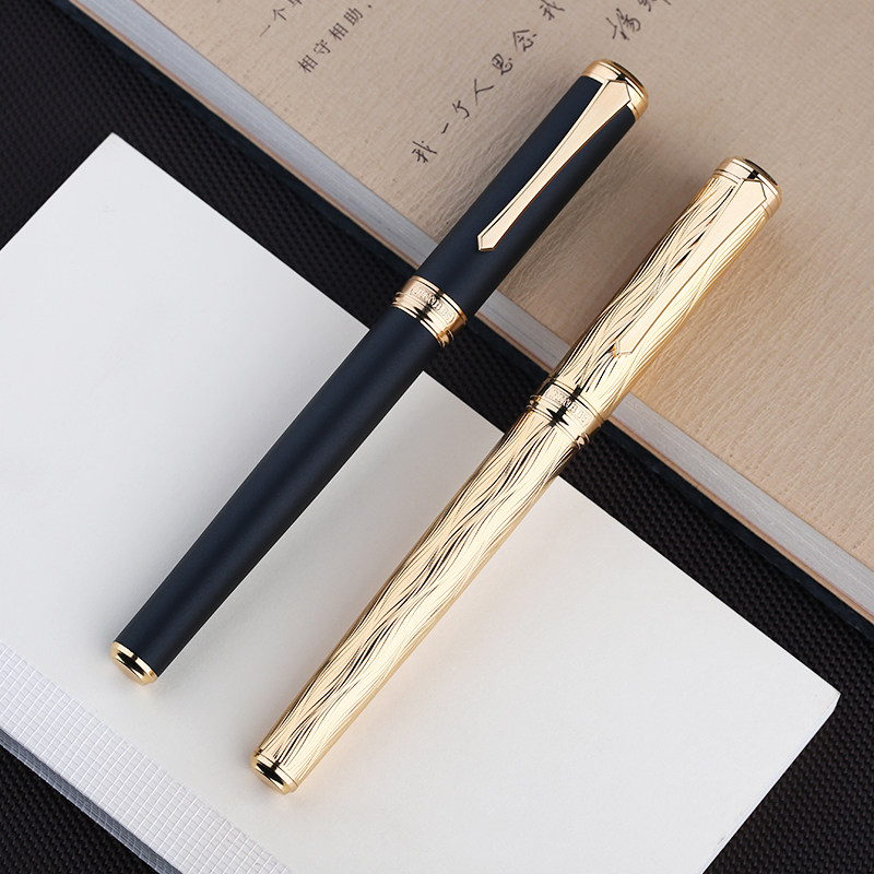 Shanghai Crystal Classic PENBBS499 Type Full Brass Sandblasted Coating Heavy Sensation Adult Student Gift Iridium Gold Pen