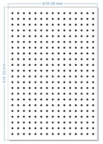 Dot chart test card 610x914mm Number of vertical points 15 Point diameter 1 26cm Point center distance 3 95 cm