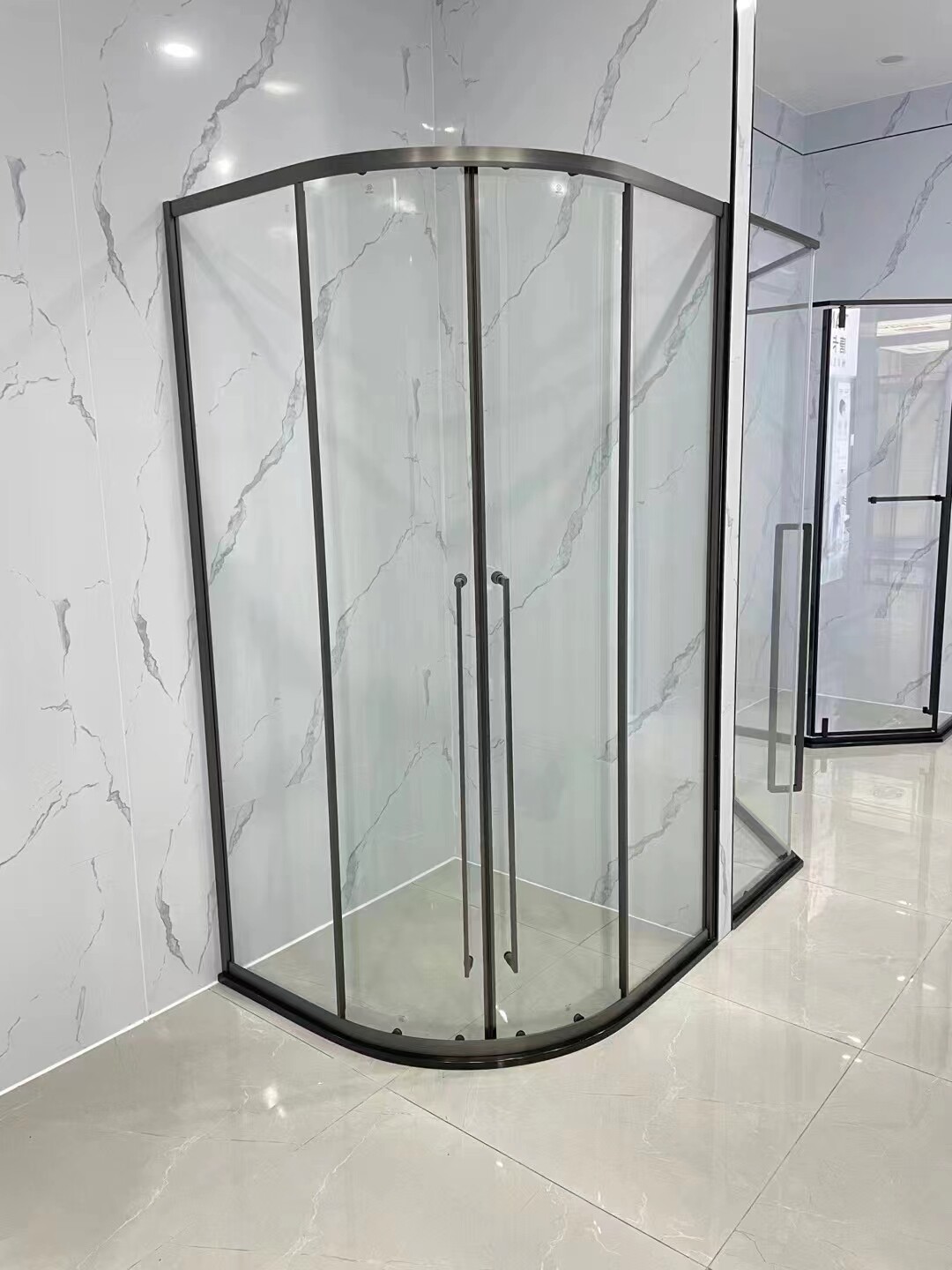 Minimalist shower room overall custom arc fan arc powder room stainless steel partition tempered glass bath bathroom