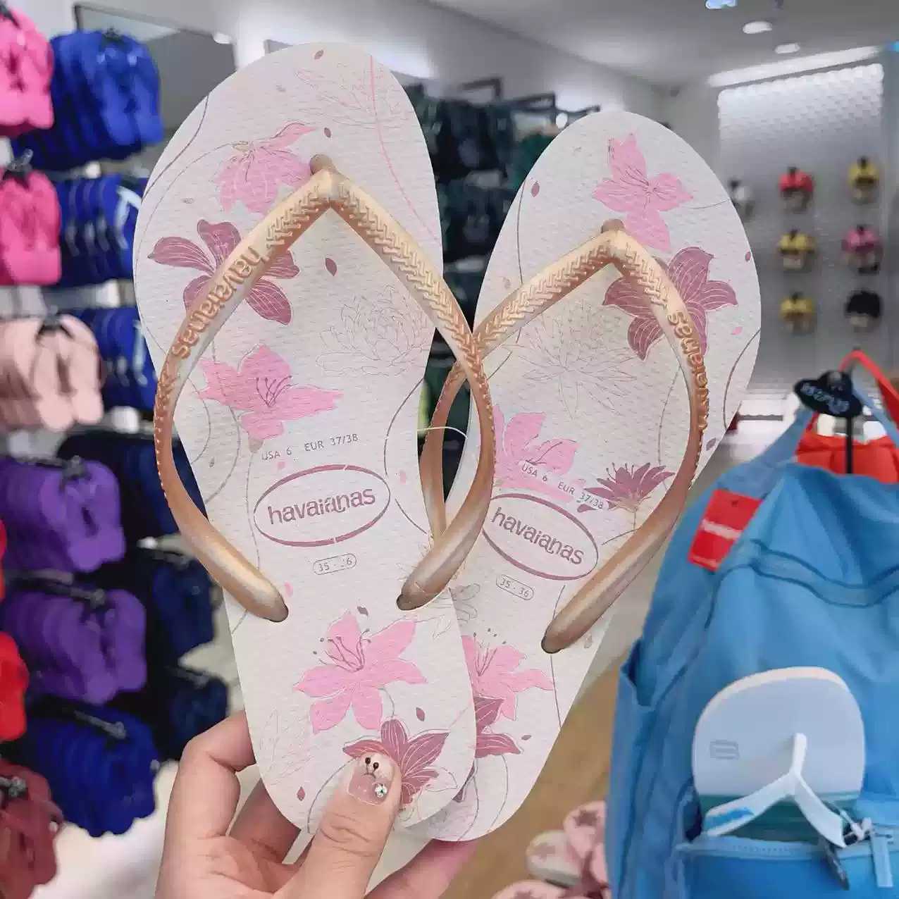 Новые havaianas Havana SLIM женские цветы печать противоскольжение резиновая модная тапочки плоские