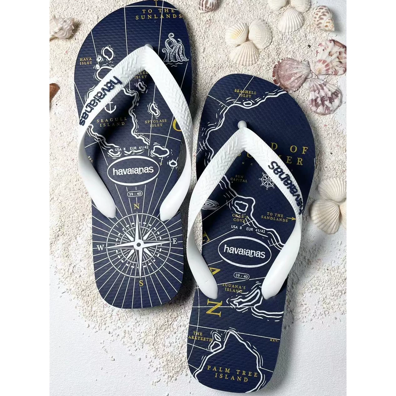 25 Brazilian Hawa flip flops SLIM NAUTICAL Navigation Мужчины и женщины, парочка средний размер, комфортные и anti-slip