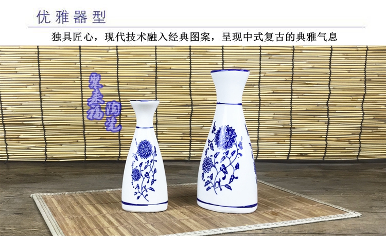 Rượu vang trắng truyền thống Trung Quốc bộ quà tặng rượu vang trắng nồi gốm sứ cổ rượu vang nhỏ ly rượu vang retro kệ để rượu vang