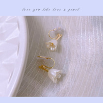 Lace without earlyhole Suzulan flower French style retro daily mosquito incense disc ear clip tulip with gentle and simple ear spikes