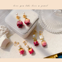 Each one finely selected without earhole original mosquito coil ear clip rose dry true pollen rosewood pink earl