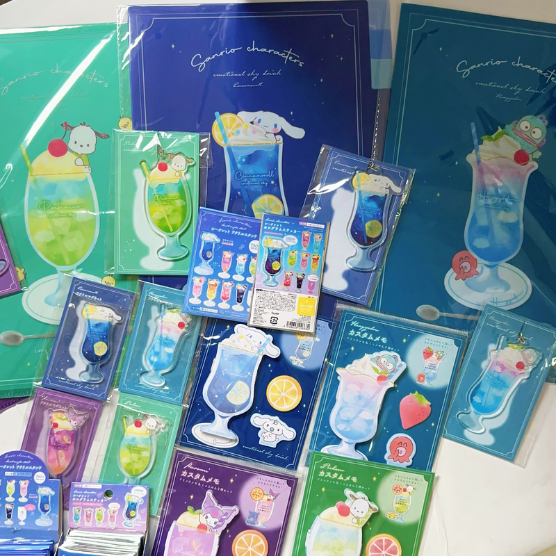 Japanese Imported Genuine Sky Drink Lemon Ice Drink Series Cute and Fresh Kuromi Cinnamon Limited Edition Stationery