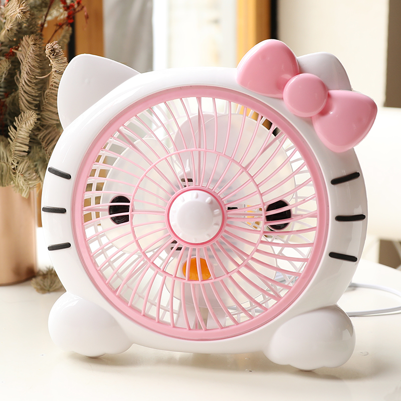Cartoon Hello small fan dormitory student mini bed electric fan desktop bedside cute children's fan