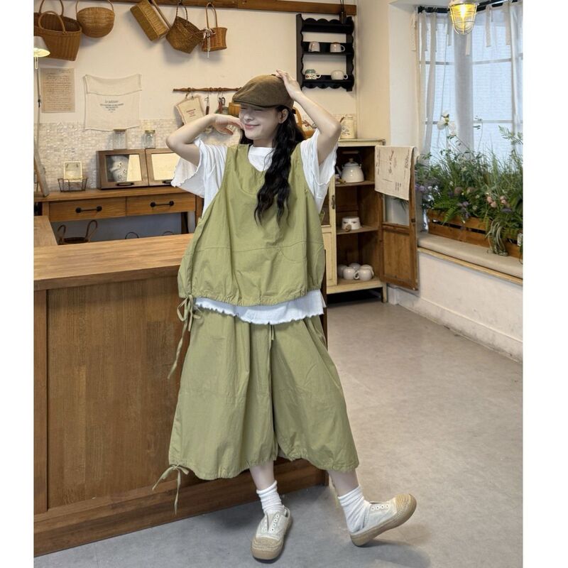 Plus Size Fat mm 150kg Slimming Suit for Women, Summer Sleeveless Vest Layered with Short-Sleeved T-Shirt and Wide-Leg Pants Three-Piece Set Plus Size Fat mm 150kg Slimming Suit for Women, Summer Sleeveless Vest Layered with Short-Sleeved T-Shirt and Wide-Leg Pants Three-Piece Set
