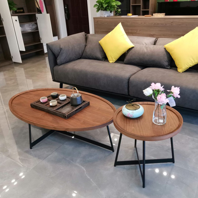 Modern minimalist coffee table side a few combination small apartment round a few Nordic living room sofa side short a few oval side table