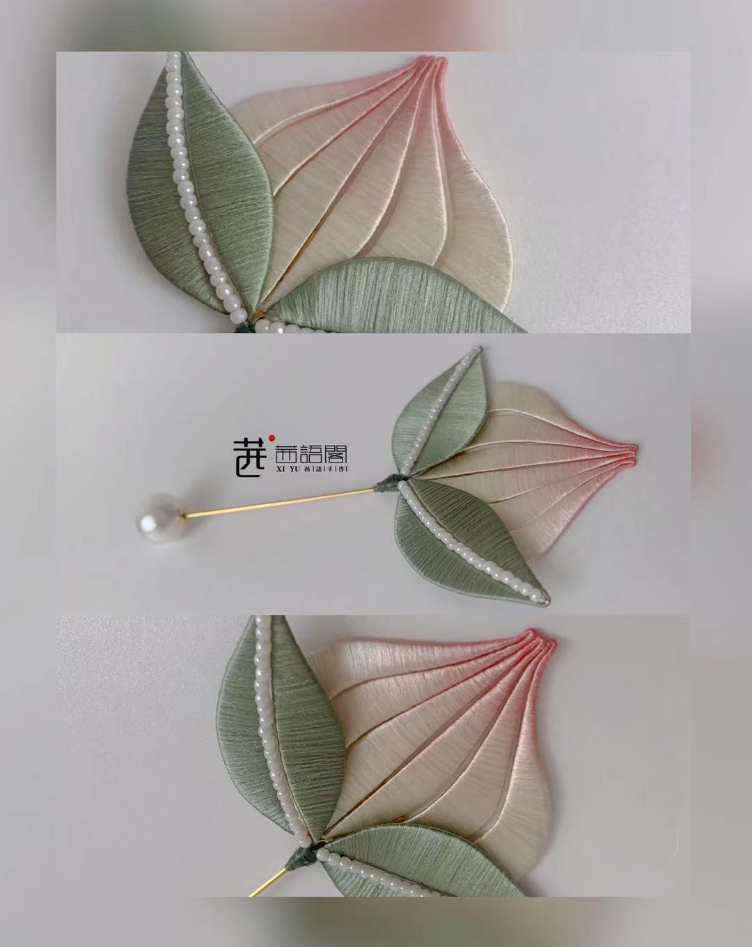 Original modern design peach bubble wrapped flower brooch can be matched with Hanfu Han element cheongsam suit JK