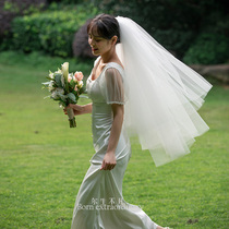 2021 New Korean Bride wedding veil headwear Super Xiansen series Photo Wedding brigade gauze