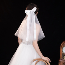 Bridal veil main wedding bow headdress Super fairy Sen line net red photo props Princess simple retro short section