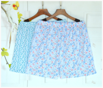 Large size middle-aged and elderly mother underwear women cotton high waist loose grandma pants flat corner printed casual shorts