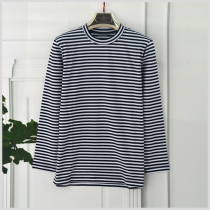 Striped high collar base shirt women 2019 autumn winter black and white long sleeve T-shirt Slim cotton skinny autumn coat