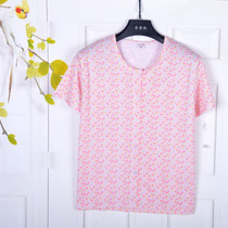 Old man cotton women half sleeve cardigan large simple undershirt underwear middle-aged mother cotton short sleeve vest