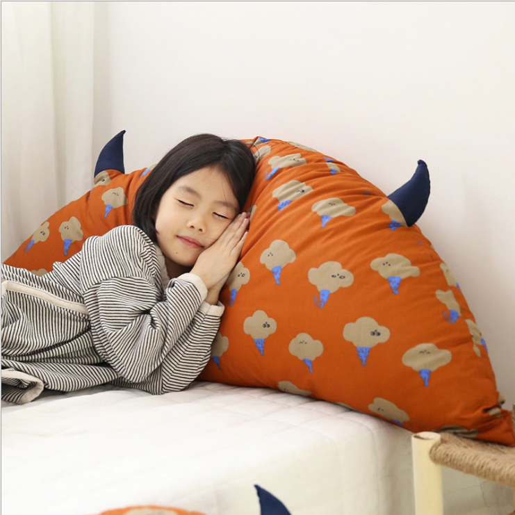 ins wind cartoon full cotton back cushion sofa crib close to pillow bedroom bedside tatami buffalo horn backrest removable
