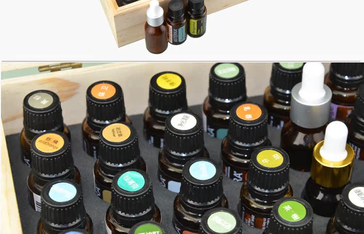 Spot Essential Oil box lưu trữ hộp gỗ thông 15ML multi-Terry áp dụng 25 lưới chống sốc dầu chính hãng đặc biệt - Tinh dầu điều trị tinh dầu kích mọc tóc