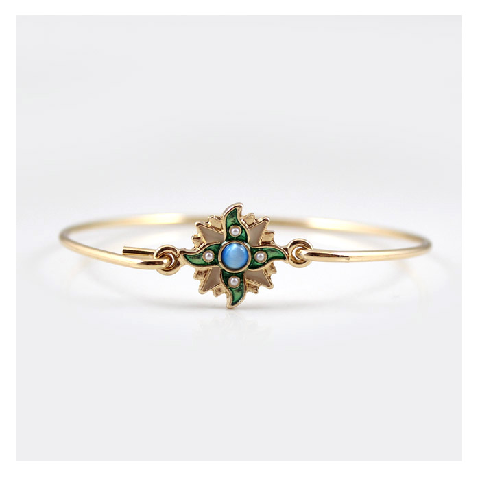 99 carat Trang sức retro phong cách châu Âu và Mỹ thương hiệu SUMNI sun moon stars flash kim cương nữ (PR) vòng vàng 18k