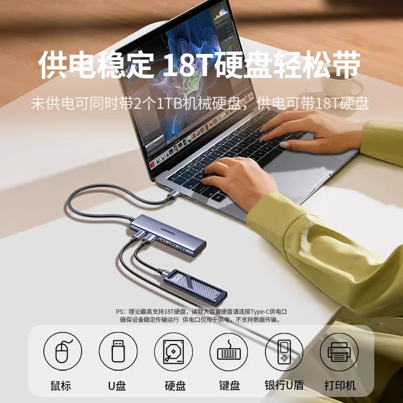 Удлинитель USB3.2 Gen2 высокой скорости 10 Гбит/с набор, концентратор, конвертация, множество интерфейсов, Type-C питание