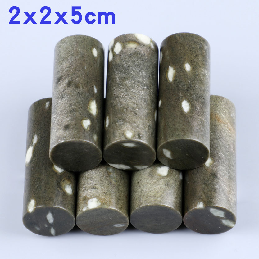 Green Fields Dot Ink Stone Round Seal Engraving Seal Material Lettering lettering Name Chapter Calligraphy Seal Stone Beginners Practice Zhang 2x5