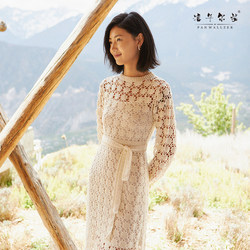 Sweater boy handmade sweater summer dress crochet new thin lantern sleeves high-end custom slimming