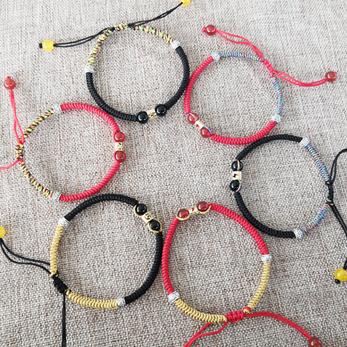 Diamond Knot Pumping Rope Type Programmable Hair Hand Rope Hand Condensed Diy Material Bags Thai Silver Transshipment Beads Small Red Book Co