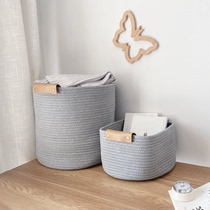 Nordic Cotton Thread Containing Basket Dirty Laundry Basket Laundry Basket Oversized Clothing Barrel Toy Finishing Box Snacks box storage box