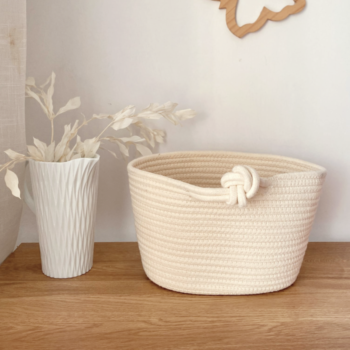 Nordic cotton thread storage basket woven basket snack basket toy finishing box underwear storage basket large hanging frame sundries basket