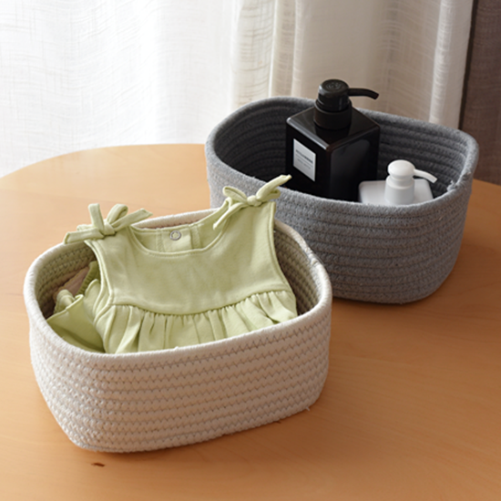 Day Style Cotton Thread Containing inside clothes Cosmetics Snacks Storage Basket fabric Tabletop Finishing Box STORAGE BOX BASKET FRAME