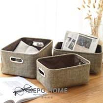 Cotton linen fabric storage basket desktop storage basket storage basket storage box