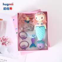 hugmii childrens hair accessories princess crown headdress mirror comb set Korean cartoon hairclip girl hairpin