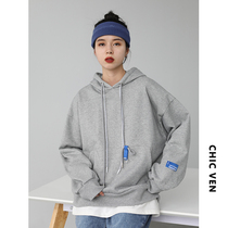 CHICVEN Endless Migration Street Leisure Hooded Double Drawstring Loose Letter Patch Sweat Women