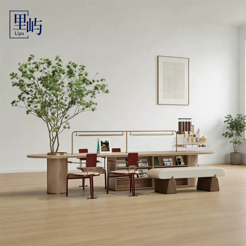 Light Luxury Sales Office Library Reading Table, Café Reading Table, Hotel Leisure Area Long Table, Mezzanine Long Table
