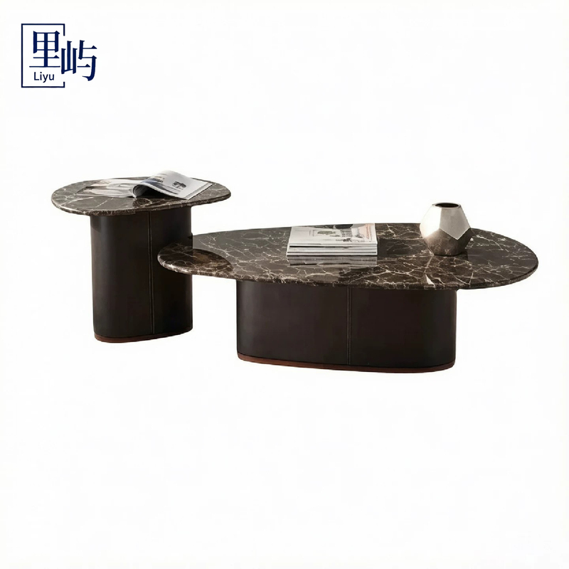 Model Room Villa Clubhouse Homestay Hotel Coffee Table Set Sales Office Living Room Metal Marble Irregular-Shaped Coffee Table Model Room Villa Clubhouse Homestay Hotel Coffee Table Set Sales Office Living Room Metal Marble Irregular-Shaped Coffee Table