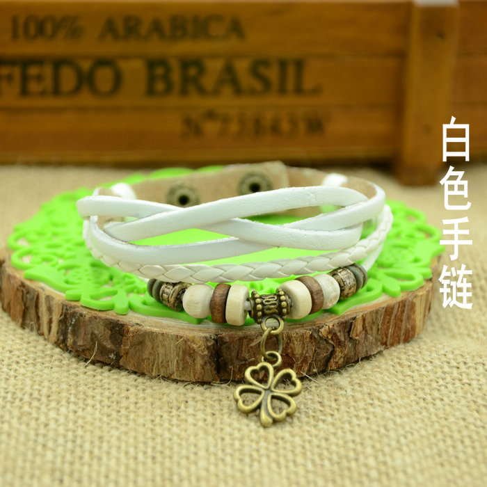 Vòng đeo tay retro Punk phổ biến vòng đeo tay nữ đồ trang sức nam dệt chéo da dây đôi vòng cartier