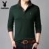 Playboy áo thun dài tay nam ve áo mùa thu nam mới áo thun cotton mỏng phần áo sơ mi nam - Áo phông ngắn áo thun unisex Áo phông ngắn