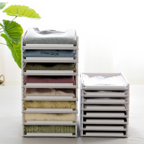Drawer wardrobe stacked board layered partition tiered rack sweater shirt pants sweater lazy storage artifact