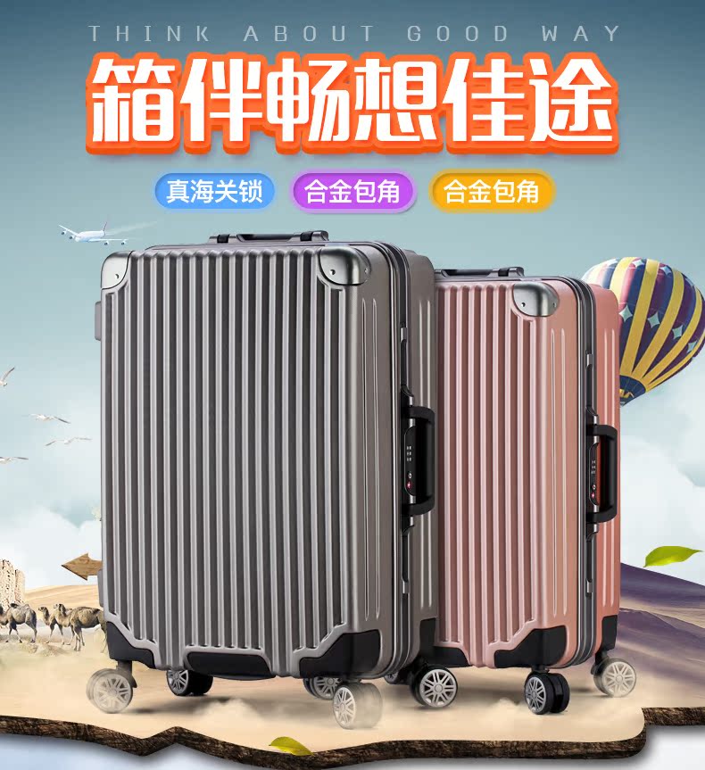 Vali Kangaroo khung nhôm 20 xe đẩy trường hợp bánh xe phổ thông 22 nam và nữ 24 vali mật khẩu 26 inch hành lý vali nhựa