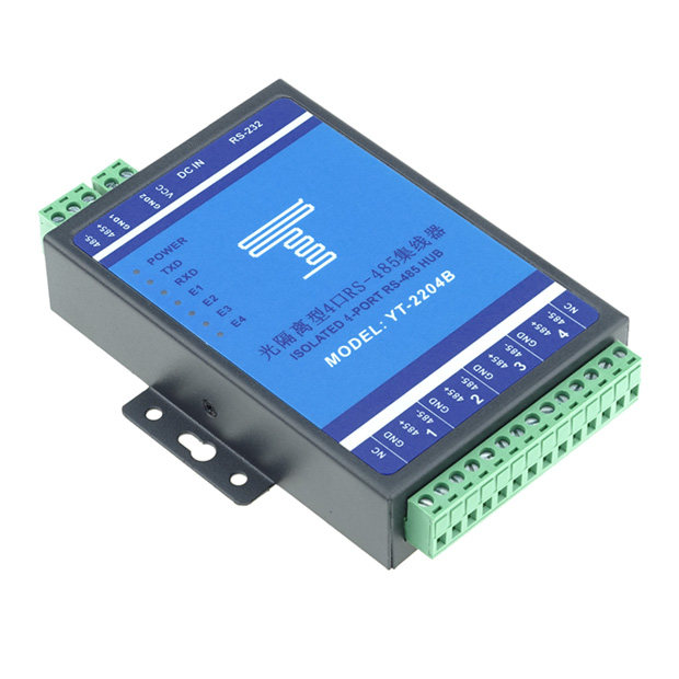 YT-2204B R&D of active serial port industrial photoelectric isolation 4 port RS485 hub HUB sharer