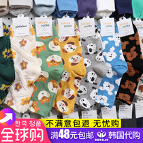 South Korea Dongdaemun Socks Female Midbarrel Socks Autumn Winter Cartoon Dogs Cute College Wind Breathable Sweaty Socks full cotton socks