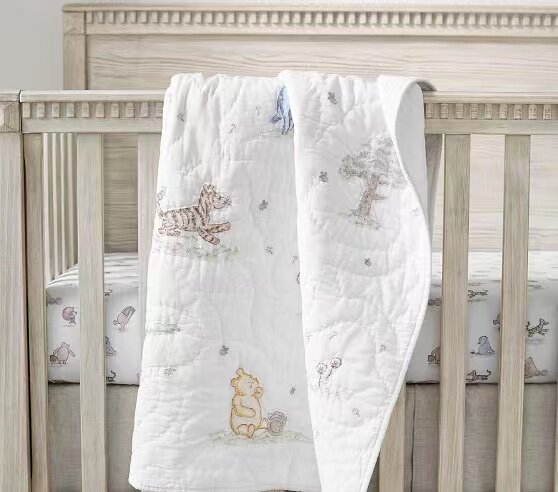 New Embroidered Delicate Pure Cotton Clip Cotton Pure Cotton Cartoon Embroidered Child Boy Quilt Cupped By Newborn Cover
