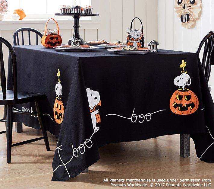 Foreign trade Halloween pure cotton cloth with embroidered rectangular table cloth 137 * 180cm single pieces