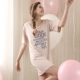 Váy ngủ nữ mùa hè cotton tay ngắn thả lỏng học sinh Hàn Quốc tươi mát và đáng yêu ngọt ngào - Đêm đầm